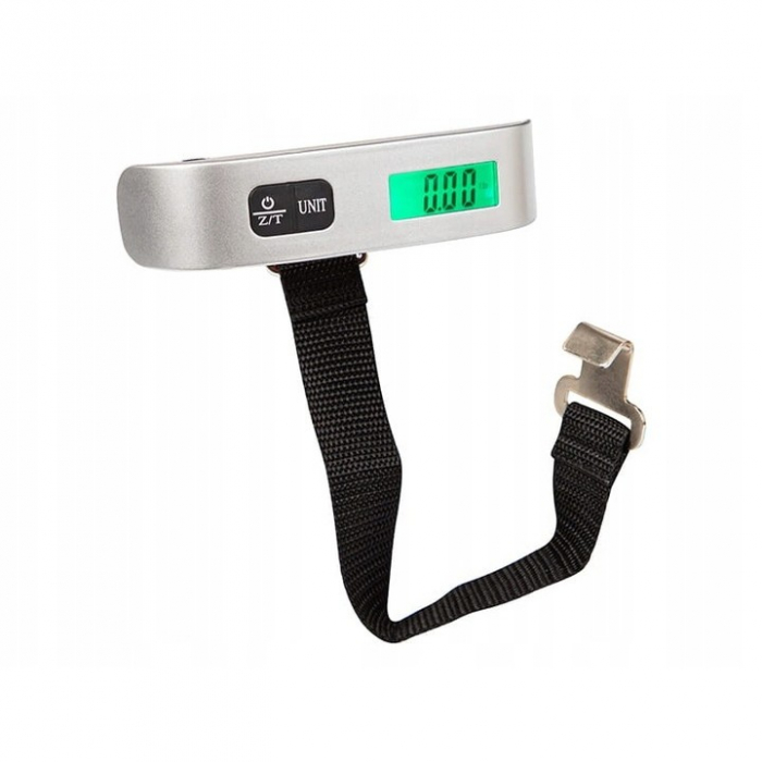 Cantar Digital de Mana Curea, Flippy, Cantar Portabil, Cantarire Bagaje, Capacitate 50 kg, Functie de Tara, 12.5 x 2.8 x 2.8 cm, Alb-Negru [10]