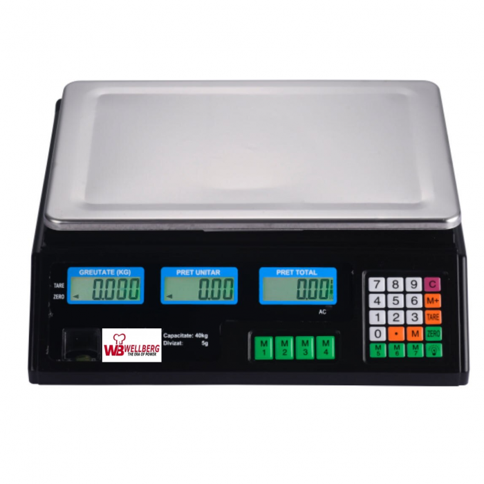 Cantar electronic 40 kg cu dublu afisaj, Wellberg [2]