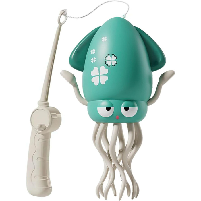 Caracatita Dansatoare, Flippy, +3 Ani, 3 Moduri, din ABS, Incarcare USB, cu Undita Inclusa, 12.6 x 7.6 x 20.7 cm, Verde [1]