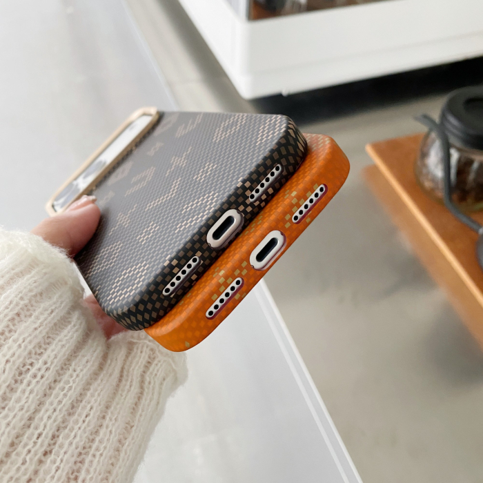 Carcasa Magnetica, Flippy, din Fibra de Carbon, pentru iPhone 17 Air, Maro [13]