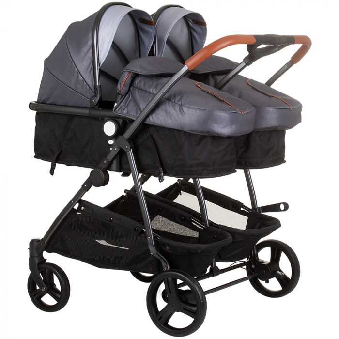 Carucior gemeni Chipolino Duo Smart 2 in 1 silver grey [1]