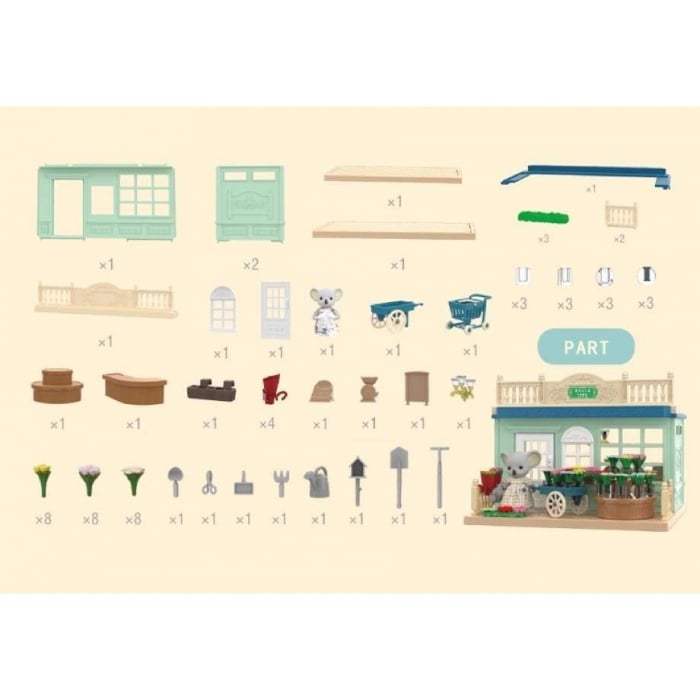 Casa de papusi, magazin cu flori, cu mobilier si figurine [2]