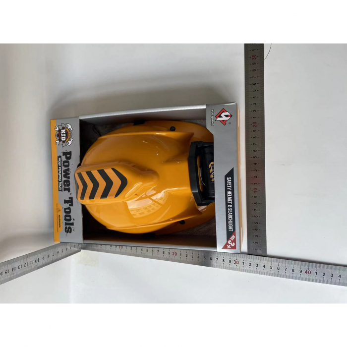 Casca Protectie cu Lanterna de Jucarie pentru Copii, Flippy, Material Plastic, Interactiv, Distractiv, 29.5x19.5x6.5 cm, Portocaliu [2]