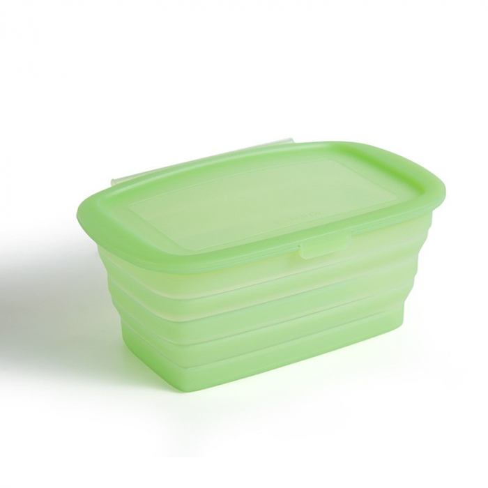 Caserola din Silicon, Flippy, Pliabila, 1L, 18.8 x 8 x 11.5 cm, Rezistenta Temperaturi Extreme, Verde [9]