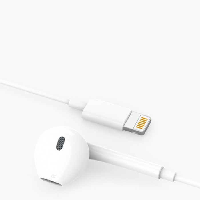 Casti Audio cu Microfon si cu Port Lightning WUW-R32 compatibile iPhone, Alb [6]