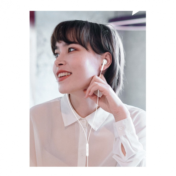 Casti Audio Stereo In-Ear, cu Microfon si cu Port Jack 3,5 mm, 1m,telecomanda pentru apeluri/volum, Flippy Rock ES05 Blister, Alb [4]