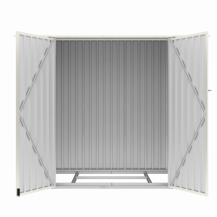 Casuta / magazie de gradina premium metalica, MESTERINO Joy-B, Gri/Bej, dimensiuni 222x149x194 cm, cu usi cu balama si baza metalica [4]