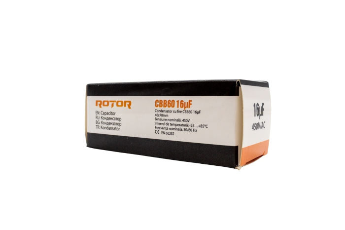 CBB60 Condensator cu fire 16µF 40x72 mm 450V ROTOR [2]