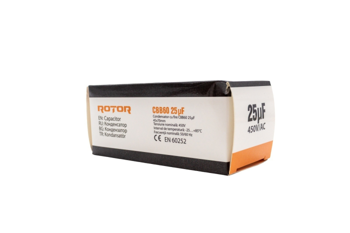 CBB60 Condensator cu fire 25µF 45x72 mm 450V ROTOR [3]