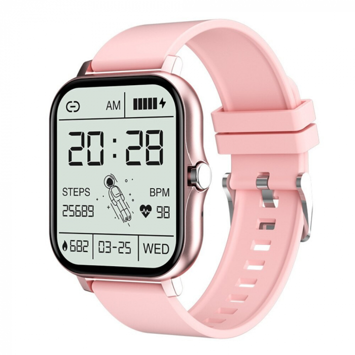 Ceas Smartwatch, Flippy, Editia H15, Apeluri Bluetooth, Afisaj 1.81 inch, Rezolutie 240 x 284, Puls, Siri, Baterie 180 mAh, Roz Auriu [2]