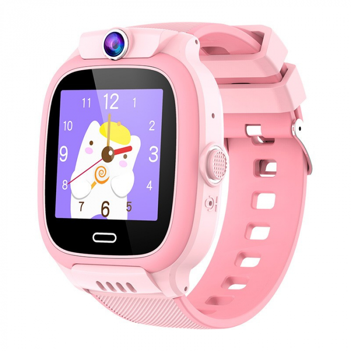 Ceas Smartwatch Flippy, Pentru Copii, Model Y36, cu Functie Telefon, 4G, Localizare LBS, Istoric Traseu, Monitorizare Spion, Apel Video, Rezistent la Apa, Roz [7]