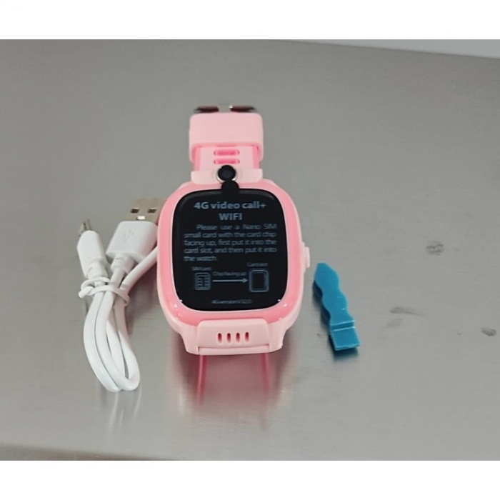 Ceas Smartwatch Flippy, Pentru Copii, Model Y36, cu Functie Telefon, 4G, Localizare LBS, Istoric Traseu, Monitorizare Spion, Apel Video, Rezistent la Apa, Roz [2]