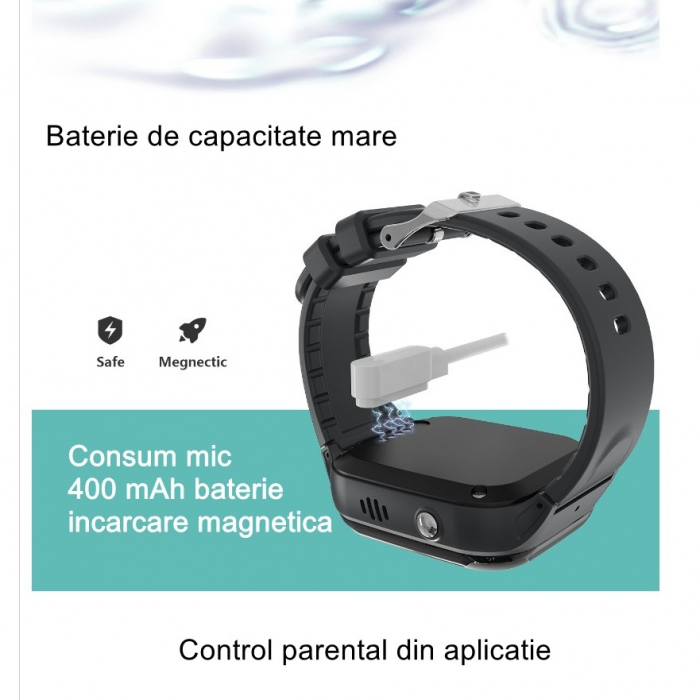 Ceas Smartwatch Pentru Copii LT31E-4G cu Functie Telefon, Localizare GPS, Istoric traseu, Apel de Monitorizare, Camera, Negru [3]