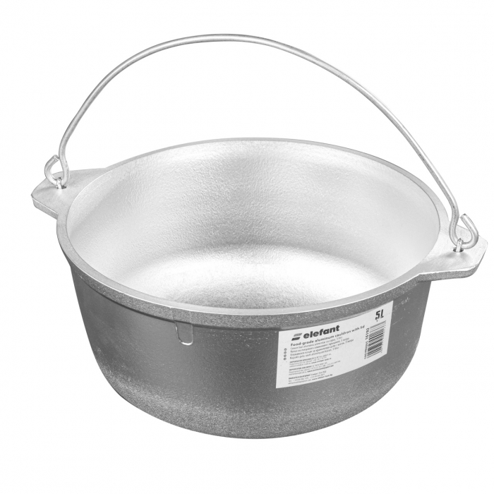 Ceaun tuci aluminiu alimentar cu capac, capacitate 5 litri ELEFANT [2]
