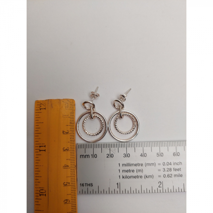 Cercei Argint 925 Cerc in Cerc, Jolie Silver, 5.6g, 2.5 cm x 2 cm [3]