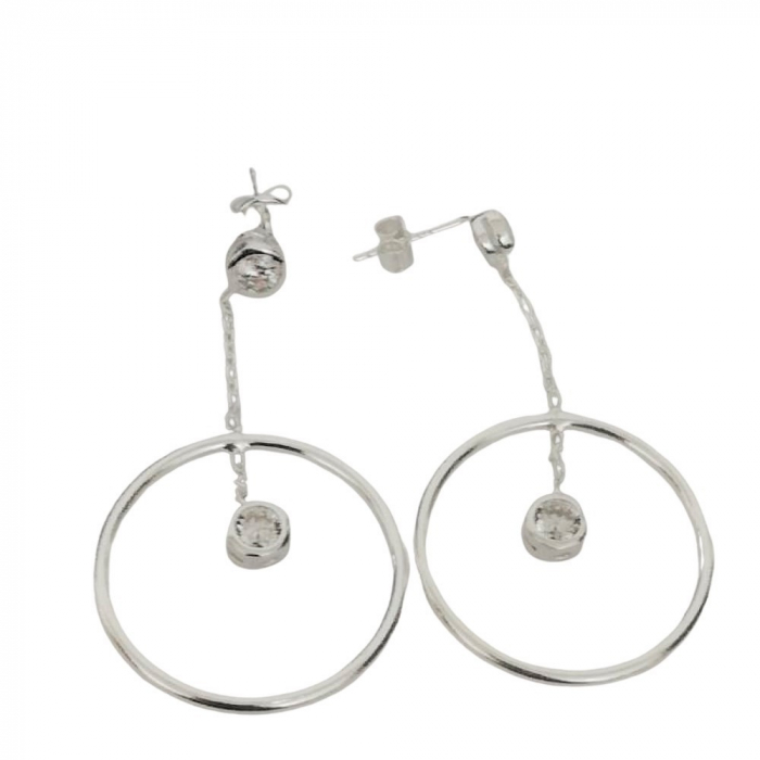 Cercei Argint 925 cu Lantisor si Cerc 23 mm [2]