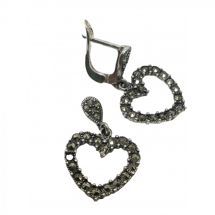Cercei Argint 925 Inima cu Marcasite [1]