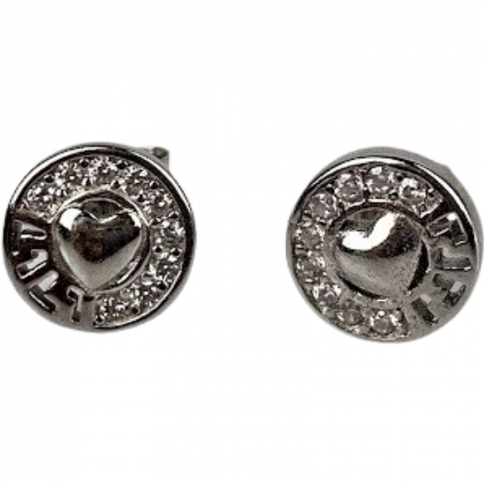Cercei din Argint 925 Jolie Silver, Model Inima in Cerc, 8 x 8 mm, 1.6 g [1]