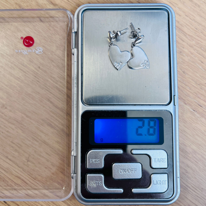 Cercei din Argint 925 Jolie Silver, Model Inimi cu Zirconii, 29 x 13 mm, 2.8 g [5]