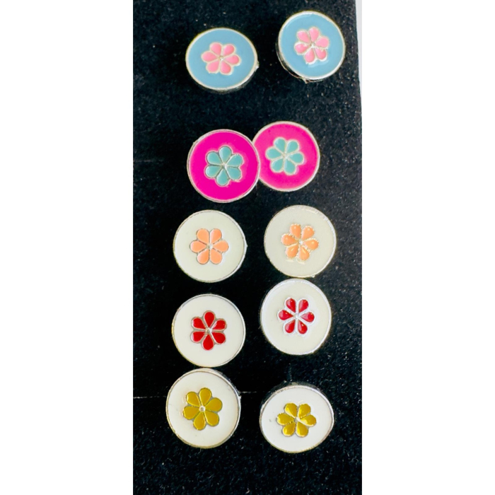 Cercei pentru Copii din Argint 925 cu Email Colorat, model Margareta, Jolie Silver, 1.37 g [2]