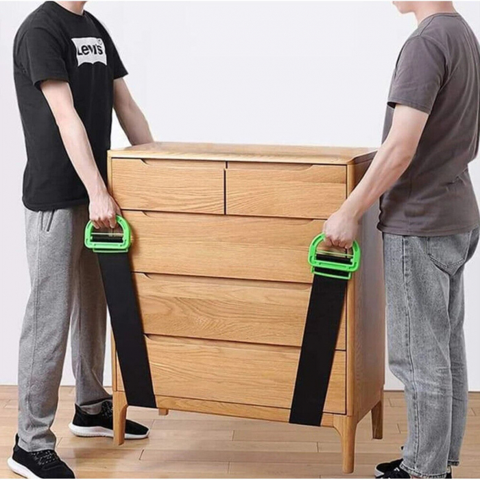 Chinga Tip Banda Elastica Pentru Transportul Obiectelor Grele, Flippy, Lungime Maxima 1.7 m, Greutate de Sustinere 100 kg, Negru/Verde [3]