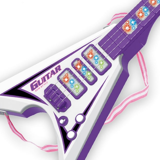 Chitara electrica din plastic pentru copii, 55 cm, 2+ ani, Mov [2]