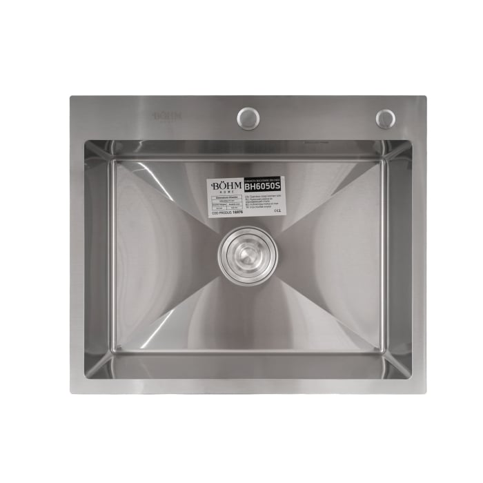 Chiuveta de bucatarie din inox alimentar SUS304 BH6050S BoHM Satin 600X500X215 mm [2]