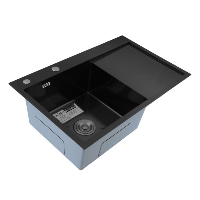 Chiuveta de bucatarie din inox alimentar SUS304 BH7849LB BoHM Nano Black 780x490x215 mm [1]