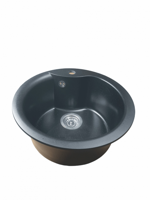 Chiuveta din compozit de granit pentru bucatarie Negru metalic ELEFANT PREMIUM 480 TURAS [3]