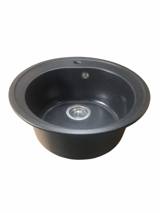 Chiuveta din compozit de granit pentru bucatarie negru metalic ELEFANT PREMIUM 510 LUNA [3]