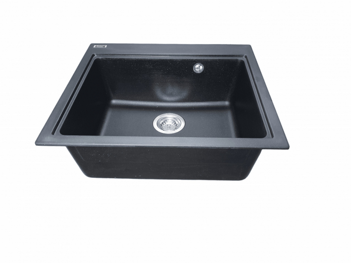 Chiuveta din compozit de granit pentru bucatarie Negru metalic ELEFANT PREMIUM 5852 VESTA [2]