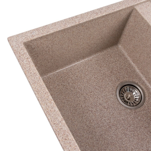 Chiuveta din compozit de granit pentru bucatarie Nisip bej ELEFANT PREMIUM 7850 SELENA [4]