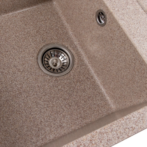 Chiuveta din compozit de granit pentru bucatarie Nisip bej ELEFANT PREMIUM 7850 SELENA [6]