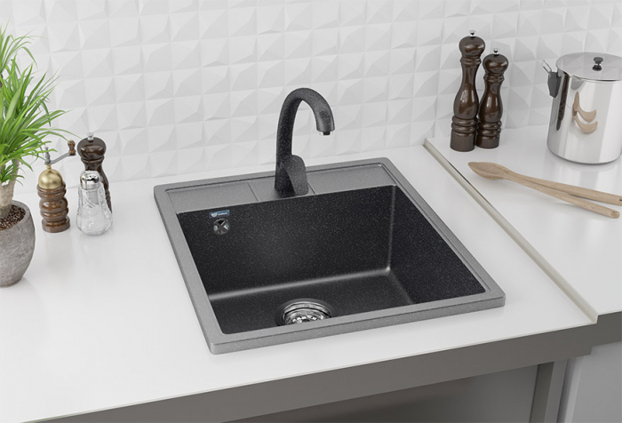 Chiuveta dreptunghiulara de bucatarie Ulgran U-406-341 Alb, 50 x 44.5 cm [2]