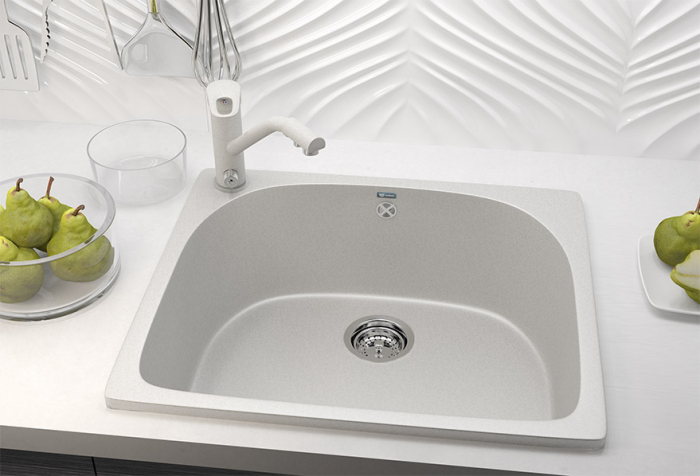 Chiuveta patrata de bucatarie Ulgran U-408-328 Bej, 59 x 51 cm [2]