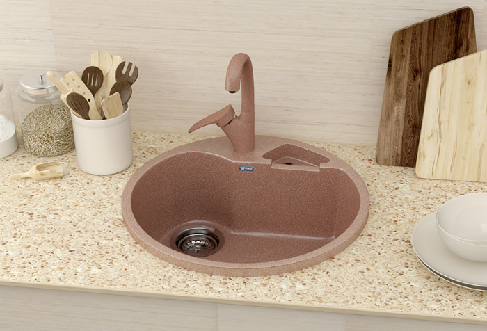 Chiuveta rotunda de bucatarie Ulgran U-108-342 Grafit, 50.5 cm [2]