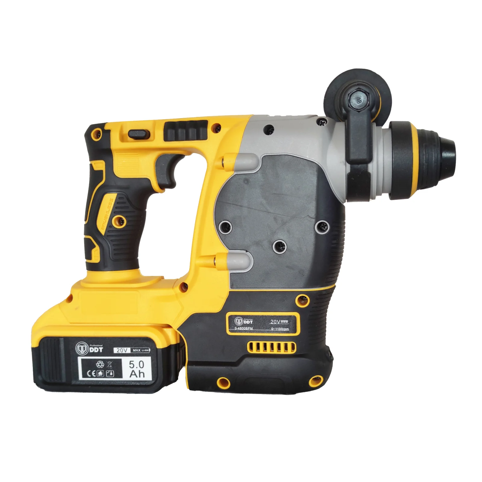 Ciocan rotopercutor cu acumulator , DDT-Brushless , 20 V , 5 Ah , 1100 Rpm , 4600 Bpm , Galben [3]
