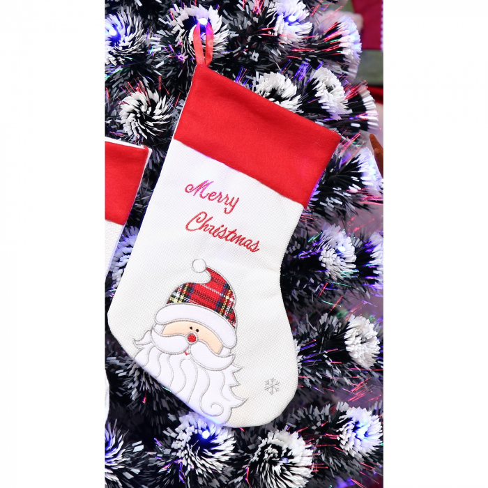 Ciorap Cadouri, culoare alba, imprimeu Mos Craciun, marimea 16x30 cm, Flippy [3]