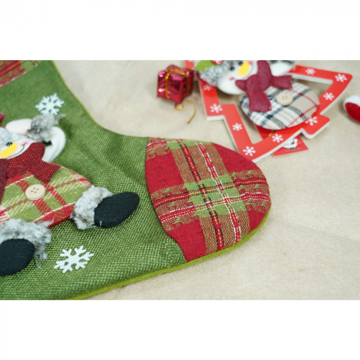 Ciorap Cadouri, Flippy,cu model elf,verde, marimea 20x30 cm, textil, interior [5]