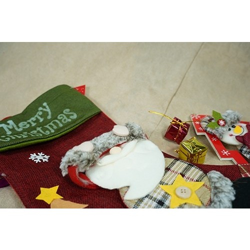 Ciorap Cadouri,Flippy, cu model Mos Craciun, rosu, marimea 20x40 cm, textil, interior [3]