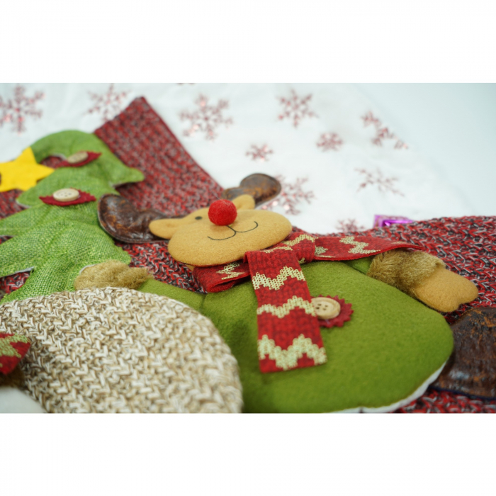 Ciorap Cadouri, Flippy, cu model ren, rosu, marimea 20x45 cm, textil, interior [2]