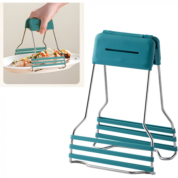 Clema pentru Boluri, Flippy, Anti-Alunecare, din Silicon, de Uz Casnic, Rezistent la Temperaturi Inalte, 17.6x11.5x5.15cm, Verde [5]