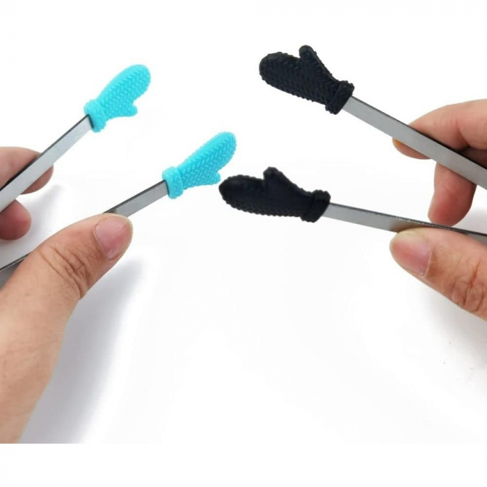 Cleste Creativ pentru Mancare, Flippy, Model Manusi din Silicon, 14.5x3 cm, Rezistent la Temperaturi Inalte si Coroziune, Albastru [5]