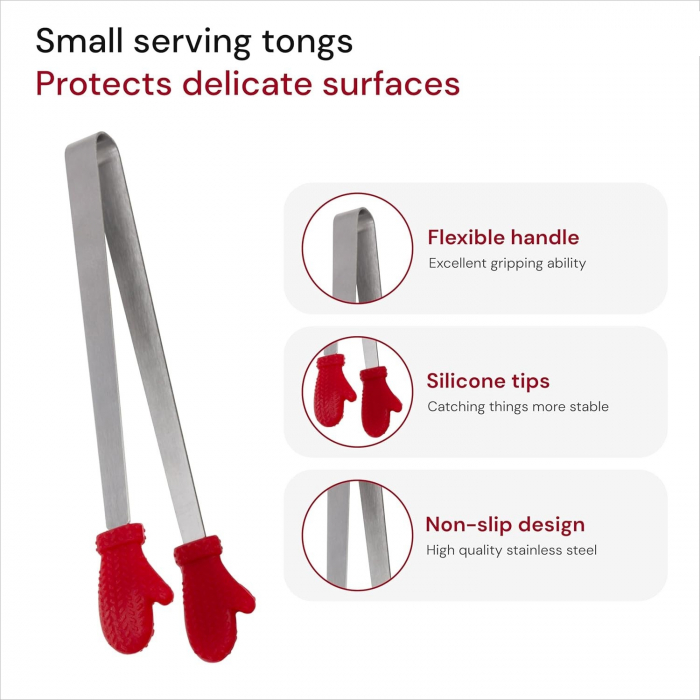 Cleste Creativ pentru Mancare, Flippy, Model Manusi din Silicon, 14.5x3 cm, Rezistent la Temperaturi Inalte si Coroziune, Rosu [6]