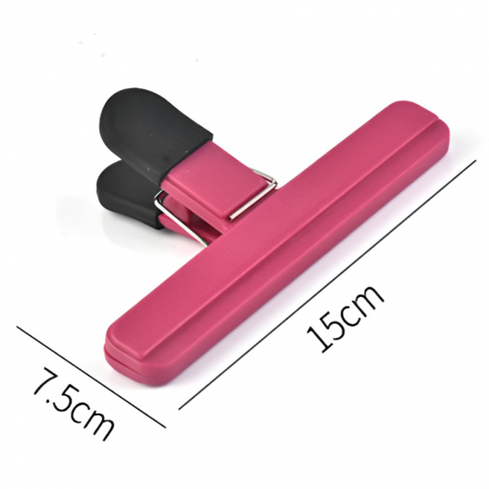Cleste Multifunctional pentru Sigilarea Pungilor, Flippy, din Plastic, Mentine Alimentele Proaspete, 15x7.5 cm, Roz [2]