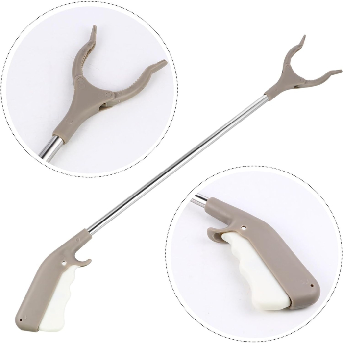 Cleste pentru Colectarea Deseurilor, Flippy, din Metal si Plastic, 77.5 cm, Fara Maini Murdare, Gri [6]