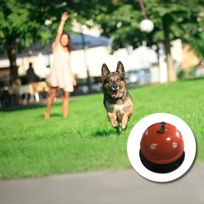 Clopotel Metalic Multifunctional, Flippy, Portocaliu cu Imprimeu Labuta Alba, 7.5x7.5x6.5 cm, Dresaj, Receptie, Restaurante [2]