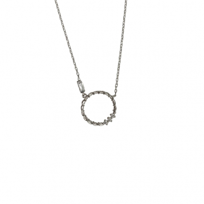 Colier Argint 925, Cerc Rasucit cu Zirconii 41 cm [1]
