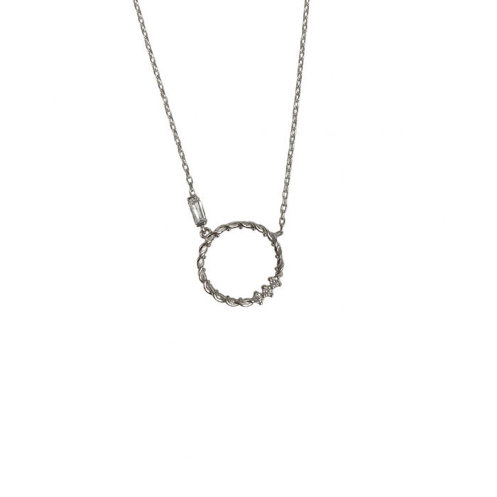 Colier Argint 925, Cerc Rasucit cu Zirconii 41 cm [3]