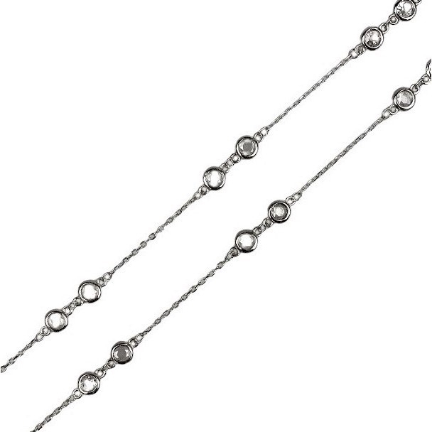 Colier Argint 925 cu Pietre, reglabil, 40+6 cm [1]